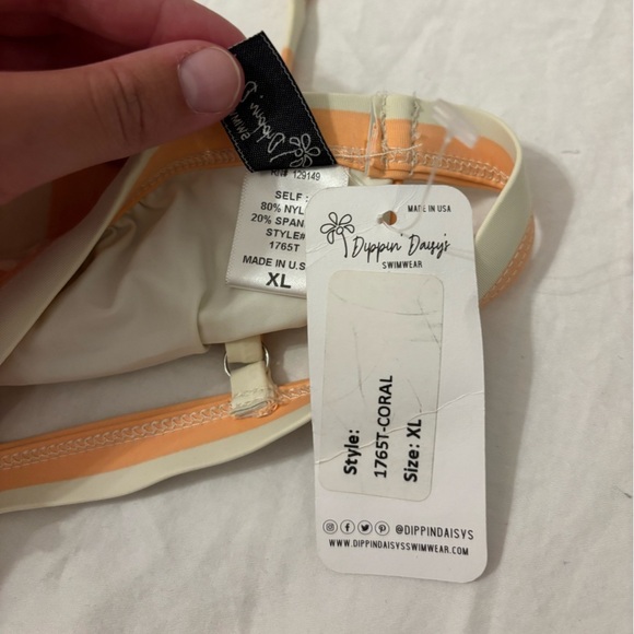 Dippin Daisy Striped Bikini Top XL NWT - Picture 2 of 3